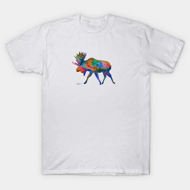 Moose Lover  Art T-Shirt by CunninghamWatercolors